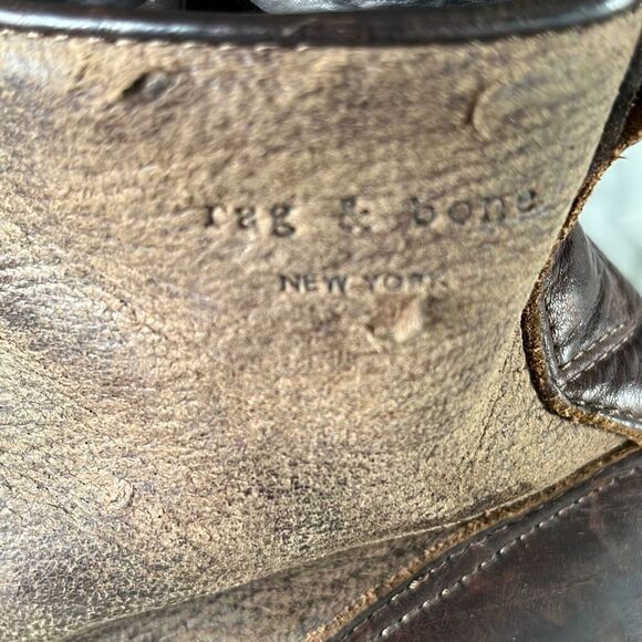 Men's Rag & Bone Anders Brown Leather Ankle Boots Size 13 - Picture 5 of 12
